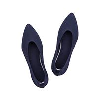 Womens Pointed Toe Ballet Flat Knit Dress Shoes Low Wedge Fl