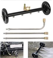 24 FT Pressure Washer Telescoping Wand with Power Washer Extension Wands, Brush Head, Gutter Cleaner, 7 Spray Nozzle Tips, 2 Hose Adapters and Support Belt