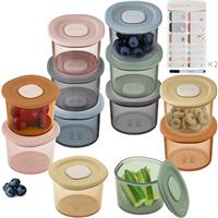 Moonkie Silicone Baby Food Storage Containers, 4 oz Weaning Freezer Pots with Airtight Lids, Reusable Baby Food Snack Pots, Microwave and Dishwasher Safe, Perfect for Infant & Toddler Food