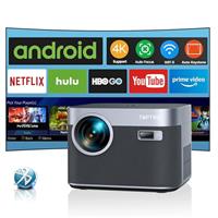 Auto Focus/KeystoneProjector 4K Supported, TOPTRO WiFi 6 Bluetooth Projector with Android TV & Built-in Apps, 700ANSI Full HD 1080P Video Projector 300" Display 50% Zoom Home Cinema Projector