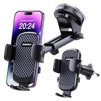 [2025 Upgraded] Car Phone Holder [Ultra-Stable Shockproof] Suction Mobile Phone Mount for Dashboard Windscreen Vent,Phone Stand Van Cradle for iPhone 16 Pro Max 15 14 13 12 11 Samsung S25 S24 Pixel 8