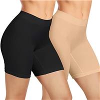 AURUZA 2pcs Anti Chafing Shorts Women, Seamless Slip Shorts Comfortable Chub Rub Underwear for Dresses Skirts Running Cycling Walking Yoga Everyday Wear