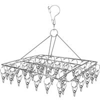 XYUXWLG Sock Hanging with 24 Pegs - Stainless Steel Sock Hanger Drying Rack with Swivel Hook - Windproof Laundry Hanger for Underwear, Baby Clothes and Hats