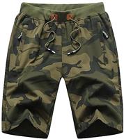 YuKaiChen Mens Shorts with Zip Pockets Gym Shorts Men Cotton Drawstring Summer Shorts Casual Beach Travel Holiday Sports