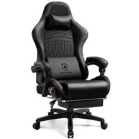 GTPLAYER Gaming Chair with Footrest, Dual Bluetooth 5.1 Speakers, Heavy Duty Large Frame Cold Cure Foam Height Adjustable Computer Desk Chair