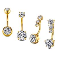 Rajnard Belly Bar 14G 6/8/10/12/14mm Belly Button Bars Surgical Steel CZ Pearl Diamond Belly Piercing Navel Bar Belly Button Ring Piercing Jewelry for Women Men