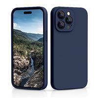 CALOOP Slim-Fit for iPhone 14 Pro Case,Sturdy Shockproof Hard Frame Cover with Anti-Scratch Microfiber Lining,Skin Soft Liquid Silicone,Full Protection for Screen and Camera Lens (Lavender Gray)