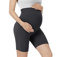 VALANDY Creamlush Maternity Shorts Over Belly Biker Shorts High Waisted Short Leggings Athletic Running Yoga Pregnancy Pants