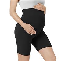 VALANDY Creamlush Maternity Shorts Over Belly Biker Shorts High Waisted Short Leggings Athletic Running Yoga Pregnancy Pants