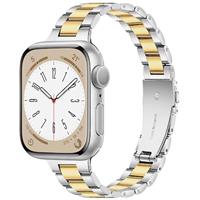 Vamyzji Metal Strap Compatible with Apple Watch Strap 41mm 40mm 38mm/Ultra 49mm 45mm 44mm 42mm for Women/Men, Stainless Steel Slim Metal Apple Watch Strap for Ultra, iWatch Series 8 7 6 5 4 3 2 1 SE