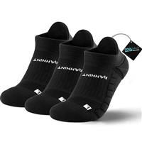 Coolmax Compression Running Socks Cushioned Trainer Socks No Show Anti-Blister Ankle Compression Socks Hiking Socks Athletic Socks for Men Women (3 Pairs)