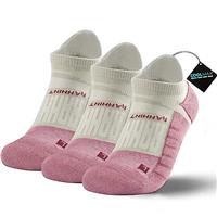Coolmax Compression Running Socks Cushioned Trainer Socks No Show Anti-Blister Ankle Compression Socks Hiking Socks Athletic Socks for Men Women (3 Pairs)