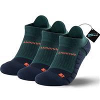Coolmax Compression Running Socks Cushioned Trainer Socks No Show Anti-Blister Ankle Compression Socks Hiking Socks Athletic Socks for Men Women (3 Pairs)