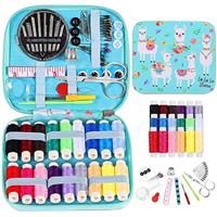 Sewing Kit for Adults Needle and Thread Kit for Sewing with Peacock Zipper Case 18 Color Threads Portable Basic Hand Sewing Repair Kits for Beginners Traveler Emergency DIY Quick Fix