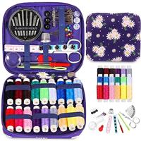 Sewing Kit for Adults Needle and Thread Kit for Sewing with Peacock Zipper Case 18 Color Threads Portable Basic Hand Sewing Repair Kits for Beginners Traveler Emergency DIY Quick Fix