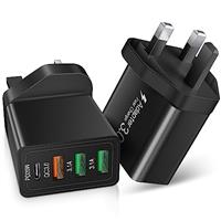 2 Pack USB Plug, Total 35W USB C Fast Charger Plug PD 3.0+QC