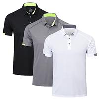 HUAKANG 3 Pack Mens Polo Shirts Short Sleeve Breathable Quick Dry Golf Top Running Sports Tee Top Gym Workout Polo T Shirts