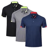 HUAKANG 3 Pack Mens Polo Shirts Short Sleeve Breathable Quick Dry Golf Top Running Sports Tee Top Gym Workout Polo T Shirts
