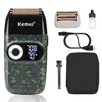 Kemei Foil Shaver for Men Electric Razor with Bald Trimming Cordless Electric Shavers with LED Display Father Day Gifts