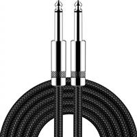 New bee Guitar Cable 1.8m/6ft Electric Guitar Instrument Cable Bass AMP Cord 1/4 inch Jack Lead for Electric Guitar, Bass Guitar, Electric Mandolin, Pro Audio (Straight Angle, Black)