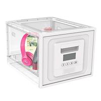 Medicine Lock Box Storage Box, Timed Lockable Collapsible Storage Boxes for Fridge Food, Snacks, Tablet, Jail, Home Safety (Clear)