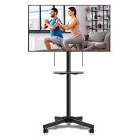 Suptek Portable TV Stand on Wheels, Mobile Tall TV Stand wit