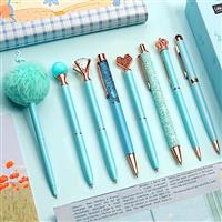 WEMATE 8Pcs Ballpoint Pens Set Ballpoint Pen Bling in Black & Blue Ink Metal Crystal Diamond Pen for Journaling Glitter Fancy Pens Gifts for Women Wedding Office