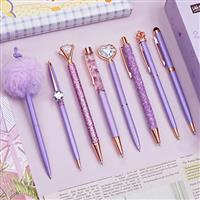 WEMATE 8Pcs Ballpoint Pens Set Ballpoint Pen Bling in Black & Blue Ink Metal Crystal Diamond Pen for Journaling Glitter Fancy Pens Gifts for Women Wedding Office