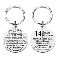 ABBNT Anniversary Keychain Gifts - Steel Engraved Anniversary Decorations - Keepsake for Men, Husband, Women, Wife