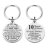 ABBNT Anniversary Keychain Gifts - Steel Engraved Anniversary Decorations - Keepsake for Men, Husband, Women, Wife