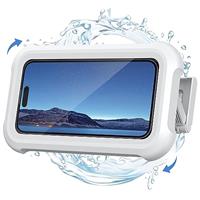 Lamicall Shower Phone Holder Waterproof - 480 Rotation Wall Mount Phone Case, Anti-Fog, High Sensitive HD Touchscreen Phone Mount for Bathroom, Bathtub, Kitchen, Fit 4-7" Phones - Black