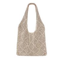 SUOSDEY Crochet Beach Tote Bag for Women, Aesthetic Mesh Shoulder Bag, Summer Boho Checkered Handbag