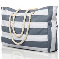 oscaurt Beach Bag Large Waterproof Beach Tote Bags with Zip and Rope Handle Summer Holiday Essentials Shoulder Handbags for Travel Shopping Pool Gym Picnic