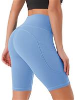 JOYSPELS Womens High Waisted Sports Shorts - Running Shorts with Sides Pockets, Non See Through Yoga Cycling Shorts for Women