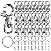 Metal Keychain Clasps with Jump Rings, for DIY Art Crafts, Keychains Jewellry Making