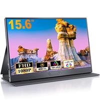 CUIUIC Portable monitor 15.6 Inch,1080P FHD IPS Laptop monitor USB C HDMI Ultra-Thin Display w/Smart Cover & Speaker, External Portable monitor for Laptop PC Phone Mac Xbox PS4/5