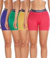 wirarpa Women's Cotton Boxer Briefs 3" Inseam Ladies Safety Boxer Shorts Anti Chafing Boyshorts Panties 4 Pack