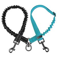 Nasjac Double Dog Lead Splitter, No Tangle 360 Rotation Dog Leash Coupler for Walking 2 Dogs, Adjustable Shock Absorbing Bungee Reflective Dual Lead for Two Pets Dogs Medium Large Training