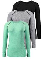 Star Vibe 3 Pack Dry Fit Long Sleeve Tshirt for Women Moisture Wicking Long Sleeve Tee Outdoor Compression Running Workout Tops