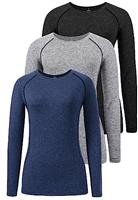 Star Vibe 3 Pack Dry Fit Long Sleeve Tshirt for Women Moisture Wicking Long Sleeve Tee Outdoor Compression Running Workout Tops