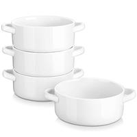 MALACASA Soup Bowls with Handles, 800ML Porcelain Bowls Set of 4, Salad Bowls Serving Bowls Cereal Bowls Dessert Bowls Ramen Rice Bowls, Dishwasher & Microwave Safe, Marble Grey