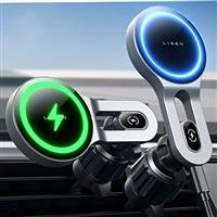 LISEN for MagSafe Car Mount Charger 15W Fast Charging for iPhone Magsafe Charger Car Phone Holder Wireless Charger for iPhone 16 Pro Max Plus 15 14 13 12 Series