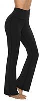 AFITNE Bootcut Yoga Pants for Women, High Waist Flared Leggings with Pockets Wide Leg Bottom Bootleg Tummy Control Workout Gym Casual Work Flare Trousers