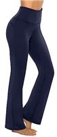 AFITNE Bootcut Yoga Pants for Women, High Waist Flared Leggings with Pockets Wide Leg Bottom Bootleg Tummy Control Workout Gym Casual Work Flare Trousers