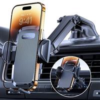 Miracase Car Phone HolderSuper Suction Cup & Ultra Stable Double Steel-Hook Universal Mobile Phone Holder for Car, 360 Rotation Car Phone Mount for all 4.5-7 Smartphone