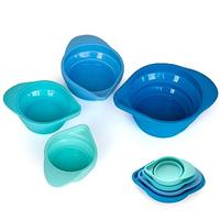Parmedu Collapsible Silicone Measuring Cups 4 pcs Portable Measuring Tools - with Engraved Metric/US Markings for Liquid Dry Measuring, Space Saving Measurement Cups, Heat- and Cold-Resistant
