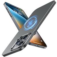 TORRAS for Ultra Thin iPhone Case, Compatible with MagSafe, Thin Slim Fit and Velvety Touch, Protective Hard Anti-Scratch Magnetic Case for iPhone Cover