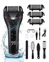 Electric Foot File Hard Skin Remover Professional 16 in 1 Pedicure Sets for Feet with 3 Replacement Rollers 2 Speeds Battery Display Callus Remover Foot Care Kit for Dry Dead Skin Cracked Heels