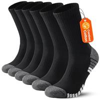 PULIOU Mens Socks Wicking Breathable Cushion Crew Socks,Hiking Walking work socks 6 Pairs