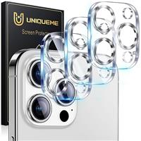 UniqueMe for iPhone 16 Pro/16 Pro Max Camera Lens Protector - 3 Pack Ultra HD Tempered Glass Camera Len Protection Cover [Case Friendly] [Scratch-Resistant] [Night Shooting Mode]